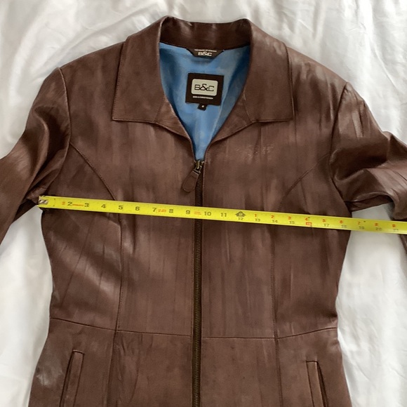Coat, leather light tan brown, double lining cloth - Picture 10 of 13